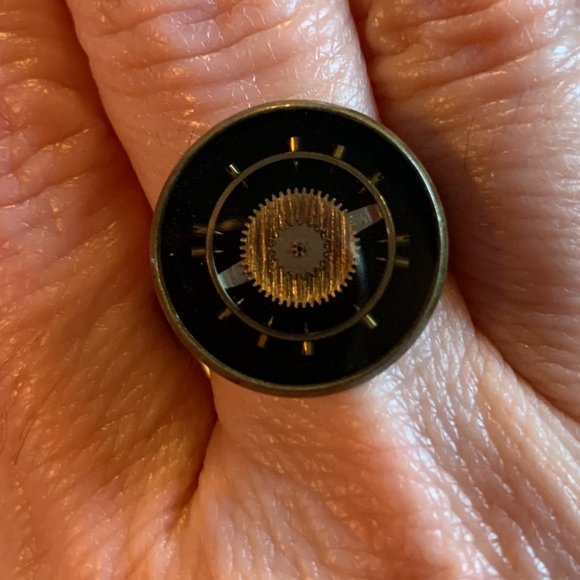 Black and Gold Dial Ring - Picture 1 of 4